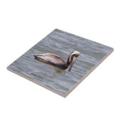 Bruine Pelikaan tegel Tegeltje (Zijkant)