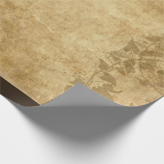  bruine perkamentwijnstokken cadeaupapier (Hoek)