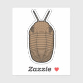 Bruine Phacops Trilobiet - Prehistorisch Dierenvin Sticker (Vel)
