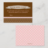 Bruine PInk Baby shower Luier Raffle Ticket Insert Informatiekaartje (Voorkant / Achterkant)