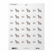 Bruine Pinto Cartoon Dravend Paard & Aangepaste Te Etiket (Full Sheet)