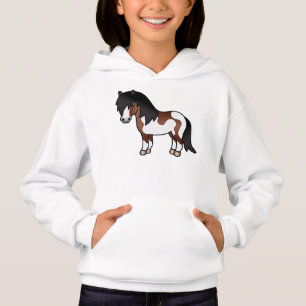 Bruine Pinto Shetlandpony Cartoon Illustratie