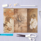 Bruine pioenen Decoupage Collage Tissuepapier (Craft)