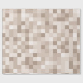 Bruine pixels cadeaupapier (Vlak)