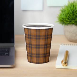 bruine plaid papieren bekers