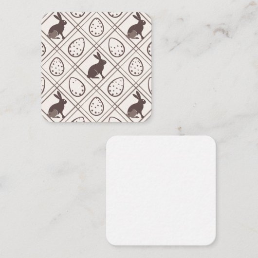 Bruine Plaid Pasen Notitiekaartje (Voorkant / Achterkant)