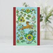 Bruine Poedel Het vangen van een Frisbee Note Kaar Bedankkaart (Staand voorkant)