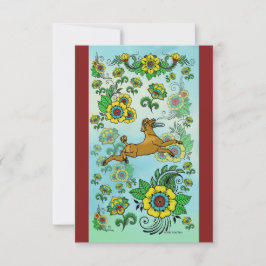 Bruine Poedel Het vangen van een Frisbee Note Kaar Bedankkaart