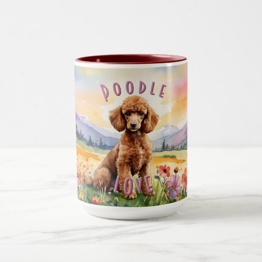 Bruine poedel Mok,  Boerderij zonsopgang Mok (Midden)