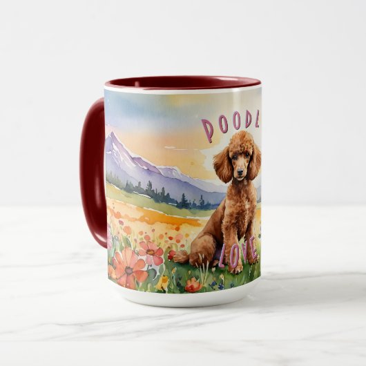 Bruine poedel Mok,  Boerderij zonsopgang Mok (Voorkant links)