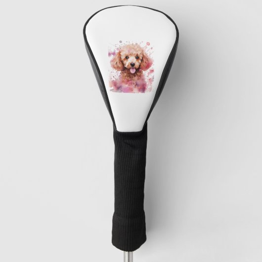 Bruine Poedel Puppy, Baby Dog, Kleur Splashes, Wat Golfheadcover (Voorkant)