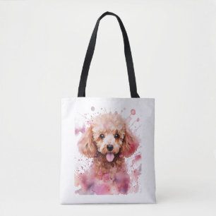 Bruine Poedel Puppy, Baby Dog, Kleur Splashes, Wat Tote Bag
