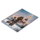 Bruine Poedel Winter in Parijs Schilderen Art Spir Notitieboek (Linkerzijde)