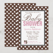 Bruine poka Roze Babyschoenen Kaart (Voorkant / Achterkant)