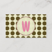 Bruine pokadop / roze Mode Visitekaartje (Achterkant)