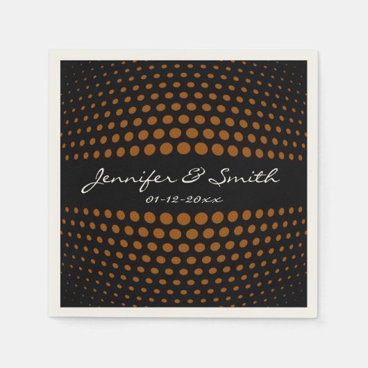 Bruine pokkenpatroon servetten (Voorkant)