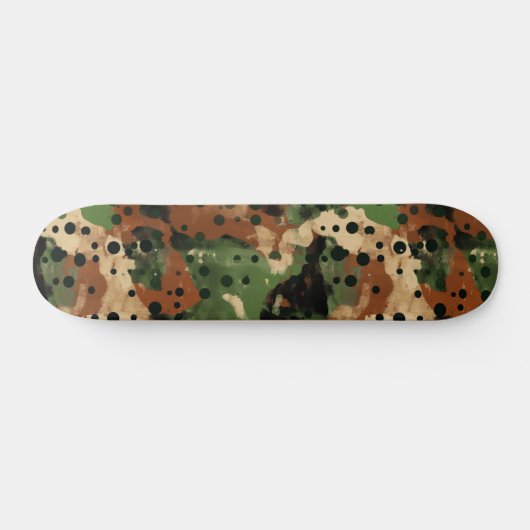 Bruine Polcamo Polka Dot en Camouflage Hybride Persoonlijk Skateboard (Horizontaal)