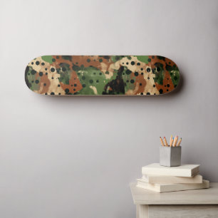 Bruine Polcamo Polka Dot en Camouflage Hybride Persoonlijk Skateboard