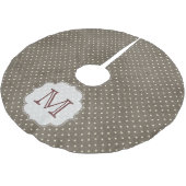 Bruine Polka Dot Monogram Initialen boomrok Kerstboom Rok (Gekanteld)