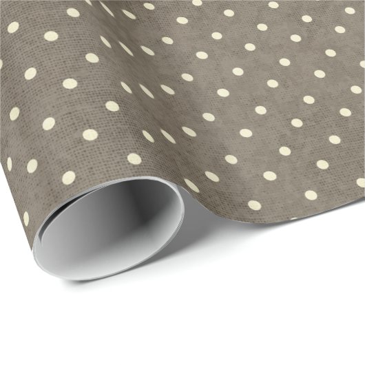 Bruine Polka Dot Polkadot Poke Poka Wrapping Paper Cadeaupapier (Rol Hoek)
