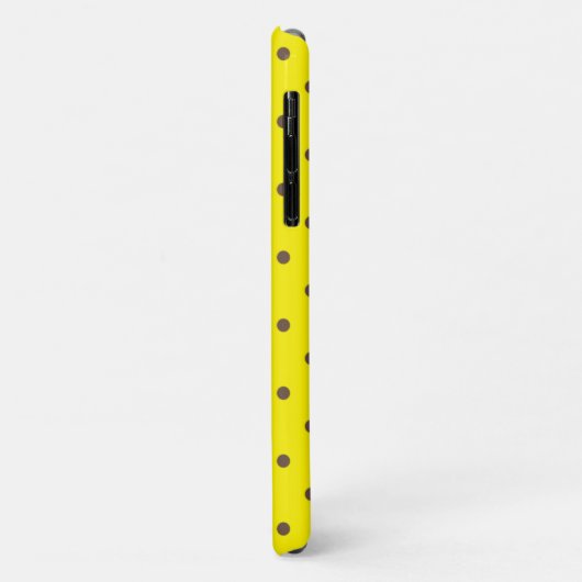 bruine polka - stippen op geel Case-Mate iPhone case (Achterkant/links)