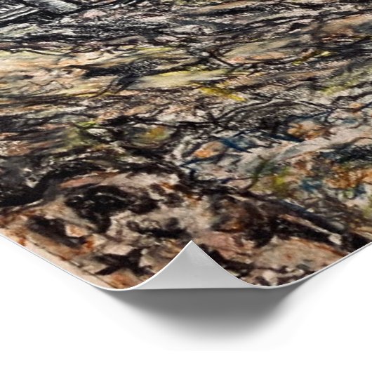 "Bruine pomp - West Mifflin", gekleurd potlood Poster (Hoek)