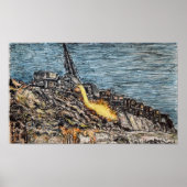 "Bruine pomp - West Mifflin", gekleurd potlood Poster (Voorkant)