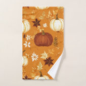 Bruine pompoen Bloemen Herfst en Herfst Patroon Bad Handdoek (Handdoek)