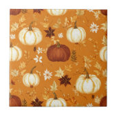 Bruine pompoen Bloemen Herfst en Herfst Patroon Tegeltje (Voorkant)