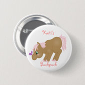 Bruine Pony Button (Voorkant /achterkant)