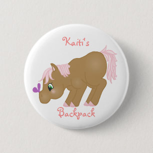 Bruine Pony Button
