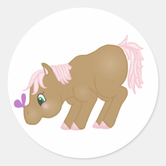 Bruine Pony Sticker (Voorkant)