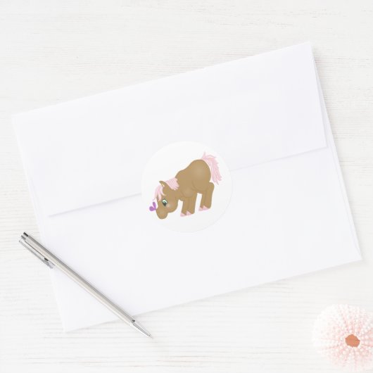 Bruine Pony Sticker (Envelop)