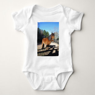 Bruine pony turquoise Lucht Romper