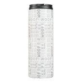 Bruine Poot Print met Bedrijfsnaam Woof Art Thermosbeker (Achterkant)