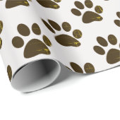 bruine pootafdrukken cadeaupapier (Rol Hoek)