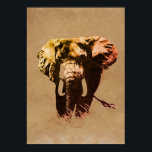 Bruine Pop Art Olifant Ink Paint Poster<br><div class="desc">BW - Zwarte en witte Afrikaanse olifanten Pop Art Digital Afbeelding - Afrikaanse Posters Prints Natuur</div>