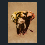 Bruine Pop Art Olifant Ink Paint Poster<br><div class="desc">BW - Zwarte en witte Afrikaanse olifanten Pop Art Digital Afbeelding - Afrikaanse Posters Prints Natuur</div>