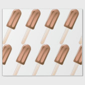 Bruine pop op een stok cadeaupapier (Vlak)