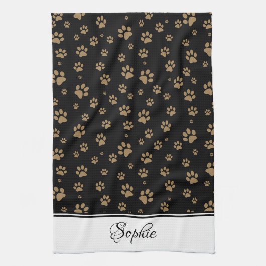 Bruine poten gepersonaliseerd theedoek (Verticaal)