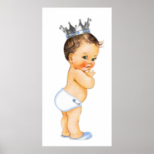 Bruine Prins Baby Shower Poster