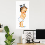 Bruine Prins Baby Shower Poster (Thuiskantoor)