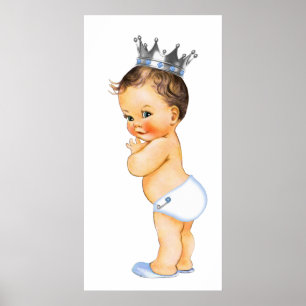 Bruine Prins Baby Shower Poster