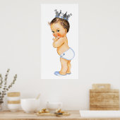 Bruine Prins Baby Shower Poster (Keuken)