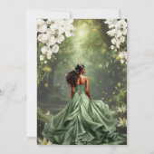 Bruine prinses en kikker Sage Green Dress Sweet 16 Kaart (Achterkant)