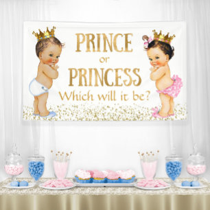 Bruine Prinses Prins Geslacht Onthulling Baby Borr Spandoek