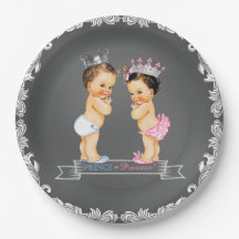 Bruine Prinses Prins Krijtbord Baby Shower