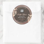 Bruine productlabels Aangepast Logo Gold Ronde Sticker (Tas)