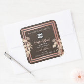 Bruine productlabels Aangepast Logo Gold Vierkante Sticker (Envelop)