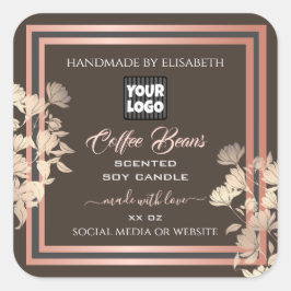 Bruine productlabels Aangepast Logo Gold Vierkante Sticker
